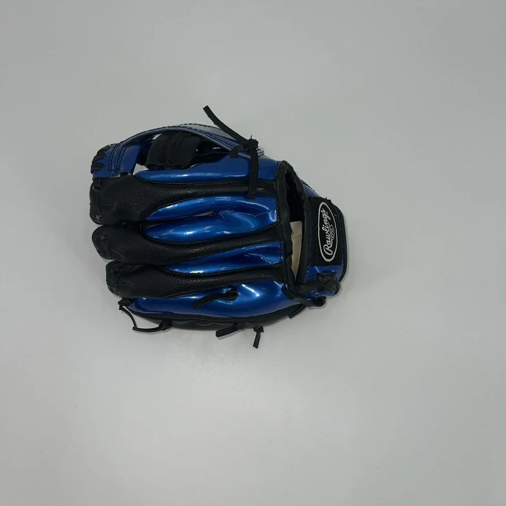 Rawlings Left Handed‎ Baseball Glove Youth 8.5 Inch PL85BBLC Metallic Blue/black
